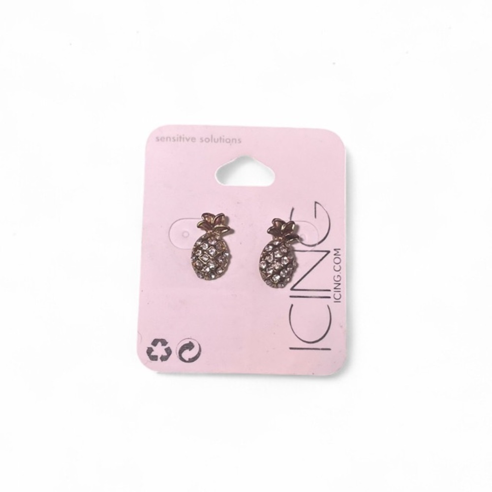 ‘Icing’ Pineapple Stud Earrings